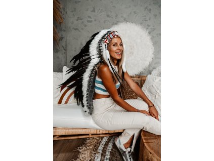 Indiánská čelenka - velká/černá