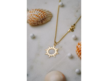 Sluníčko na jemném kuličkovém řetízku