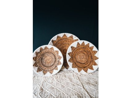 Dekorativní mísa - barevné provedení přírodní/bílá - set 3 ks - typ 2