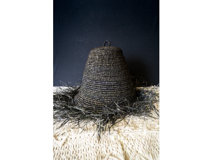 Přírodní stínidlo lustru - černá barva