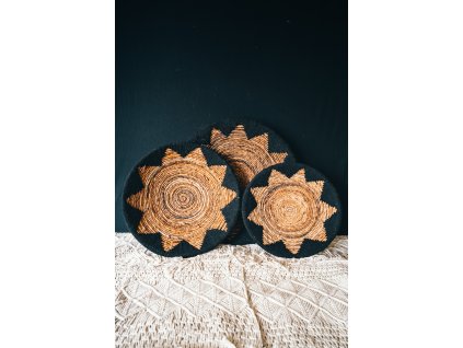 Dekorativní mísa - barevné provedení přírodní/černá - set 3 ks - typ 2
